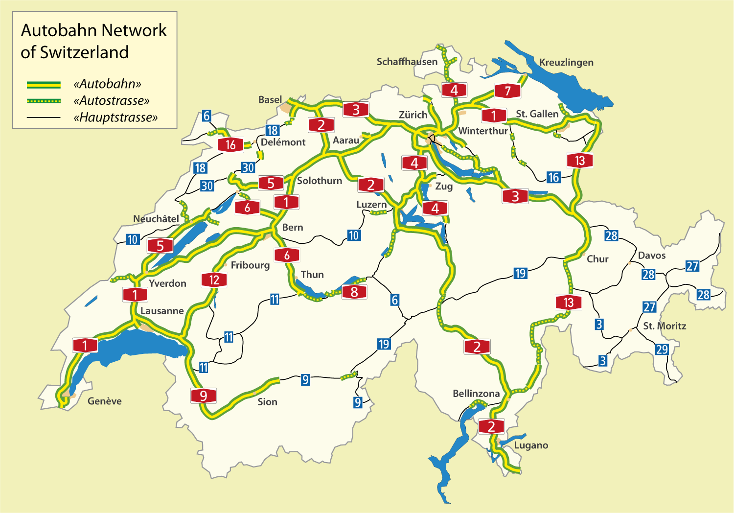Sieć płatnych autostrad — Szwajcaria